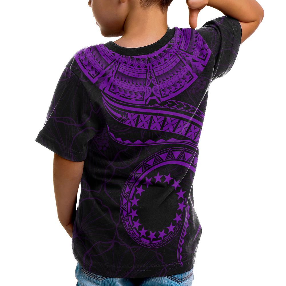 Cook Islands Polynesian T Shirt Cook Islands Waves (Purple) - Polynesian Pride