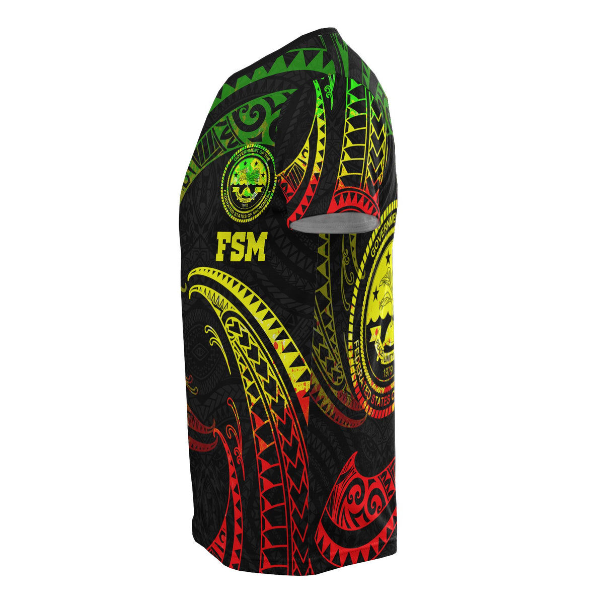 Federated States of Micronesia All Over T Shirt Reggae Tribal Wave - Polynesian Pride