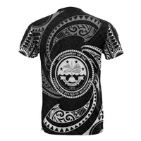 Federated States of Micronesia All Over T Shirt White Tribal Wave - Polynesian Pride