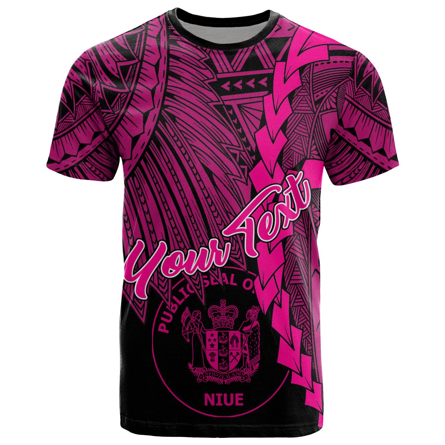 Niue Polynesian Custom T Shirt Tribal Wave Tattoo Pink Unisex Pink - Polynesian Pride