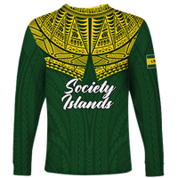 (Custom Personalised) Society Islands Pride Long Sleeve Shirt - LT12 - Polynesian Pride