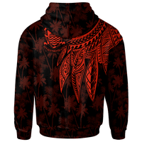 Tuvalu Custom Hoodie Polynesian Wings (Red) - Polynesian Pride