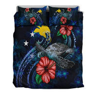 Papua New Guinea Polynesian Bedding Set - Blue Turtle Hibiscus - Polynesian Pride