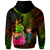 New Caledonia Polynesian Hoodie Hibiscus and Banana Leaves - Polynesian Pride