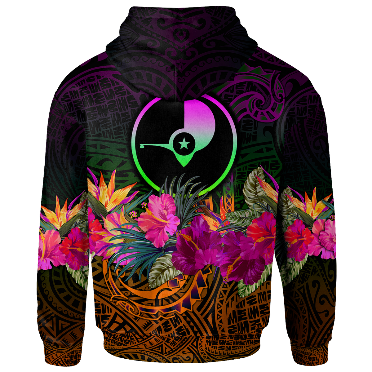 YAP Custom Zip up Hoodie Summer Hibiscus - Polynesian Pride