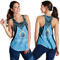 Federated States of Micronesia Women Tank Top - Micronesia Pattern - LT12 Blue - Polynesian Pride