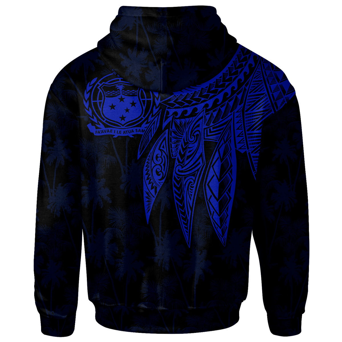 Samoa Custom Hoodie Polynesian Wings (Blue) - Polynesian Pride
