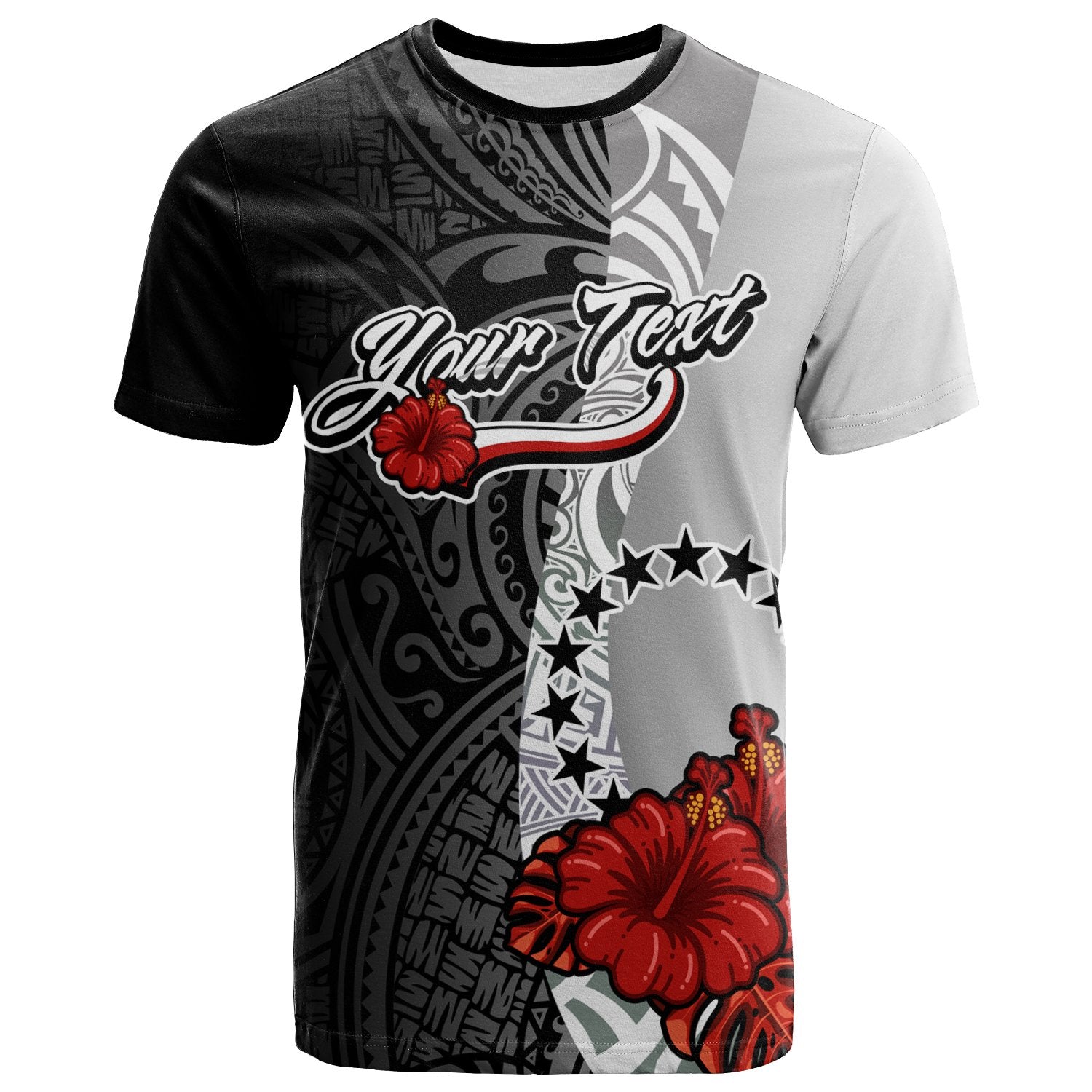 Cook Islands Polynesian Custom T Shirt Coat of Arm With Hibiscus White Unisex Art - Polynesian Pride