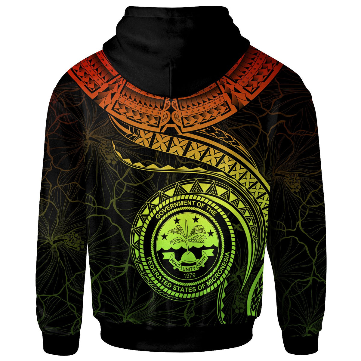Federated States of Micronesia Polynesian Custom Hoodie FSM Waves (Reggae) - Polynesian Pride