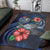 Cook Islands Polynesian Area Rug - Blue Turtle Hibiscus - Polynesian Pride