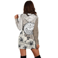 Marshall Islands Hoodie Dress - Vintage Luxury Floral Style - Polynesian Pride