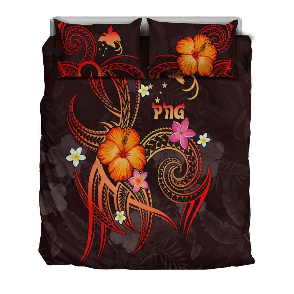 Papua New Guinea Polynesian Bedding Set - Legend of Papua New Guinea (Red) - Polynesian Pride