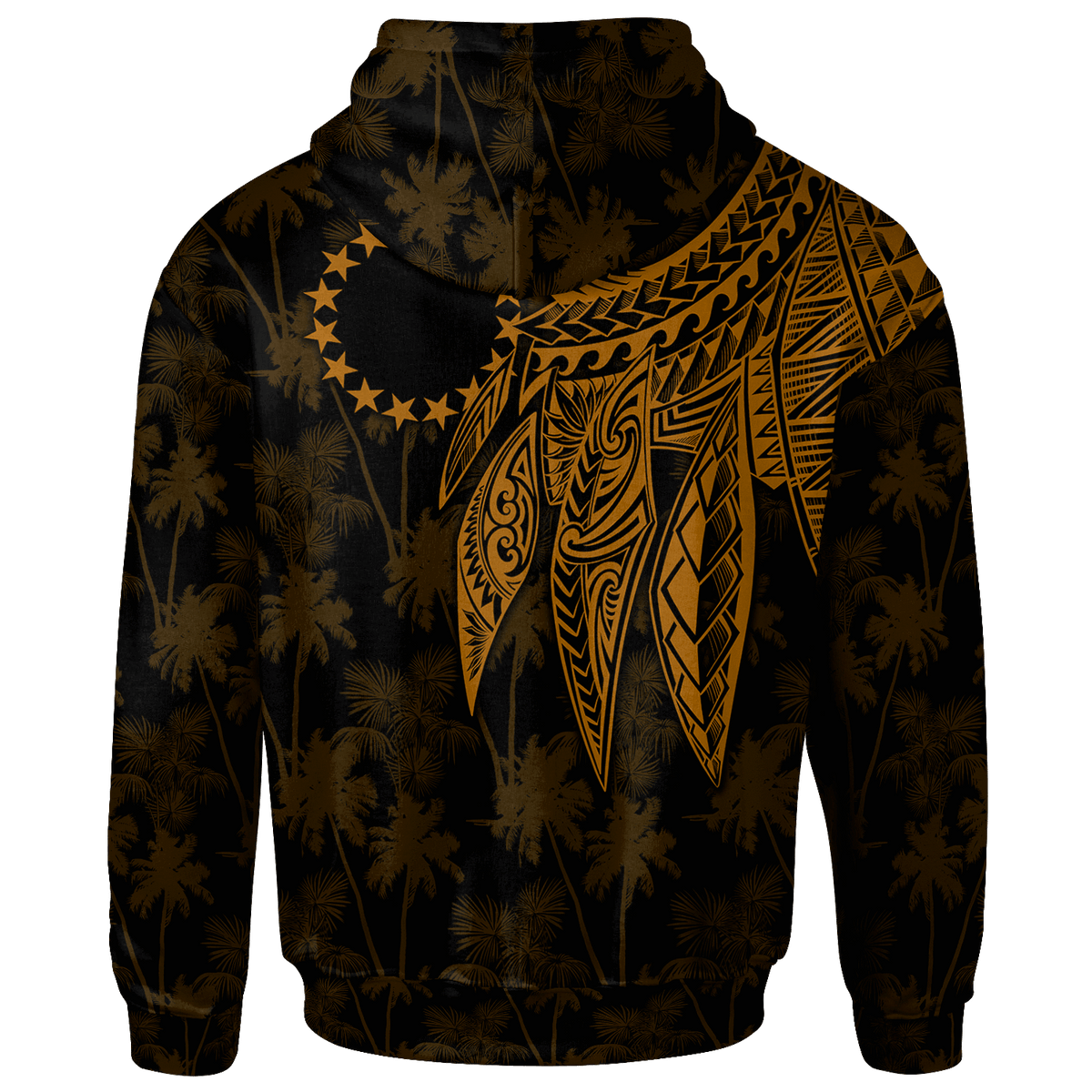 Cook Islands Custom Hoodie Polynesian Wings (Golden) - Polynesian Pride