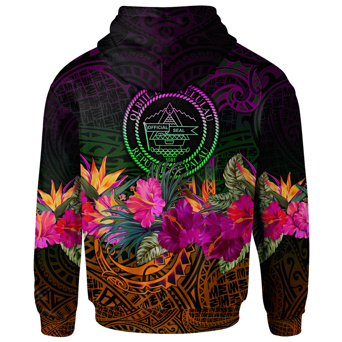 Palau Hoodie Summer Hibiscus - Polynesian Pride