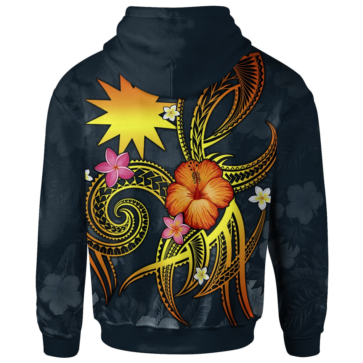 Nauru Polynesian Hoodie Legend of Nauru (Blue) - Polynesian Pride