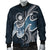 Northern Mariana Islands Polynesian Men's Bomber Jacket - Ocean Style Blue - Polynesian Pride