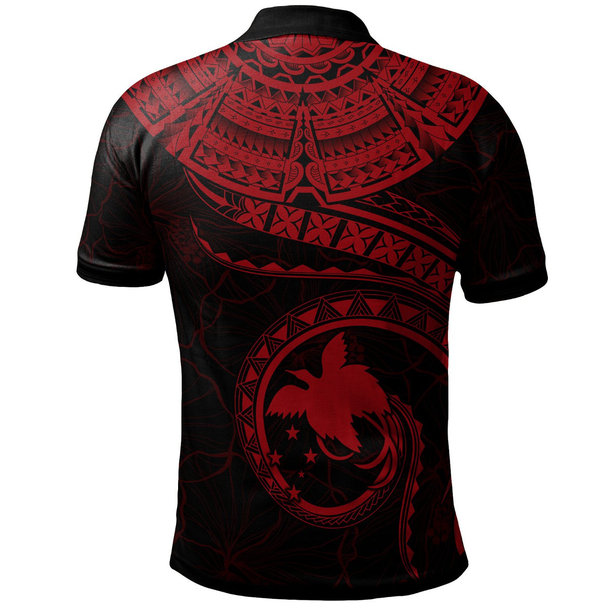 Papua New Guinea Polynesian Polo Shirt Papua New Guinea Waves (Red) - Polynesian Pride