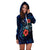 Chuuk Polynesian Hoodie Dress - Blue Turtle Hibiscus - Polynesian Pride