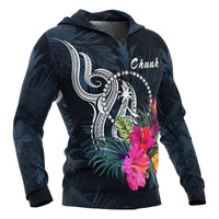 Chuuk Micronesia Hoodie Tropical Flowers - Polynesian Pride