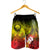 Federated States of Micronesia Men's Shorts - Humpback Whale with Tropical Flowers (Yellow) - Polynesian Pride