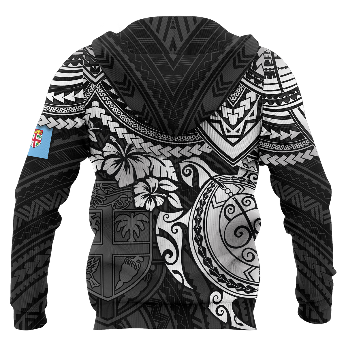 Fiji Polynesian Hoodie White Turtle - Polynesian Pride