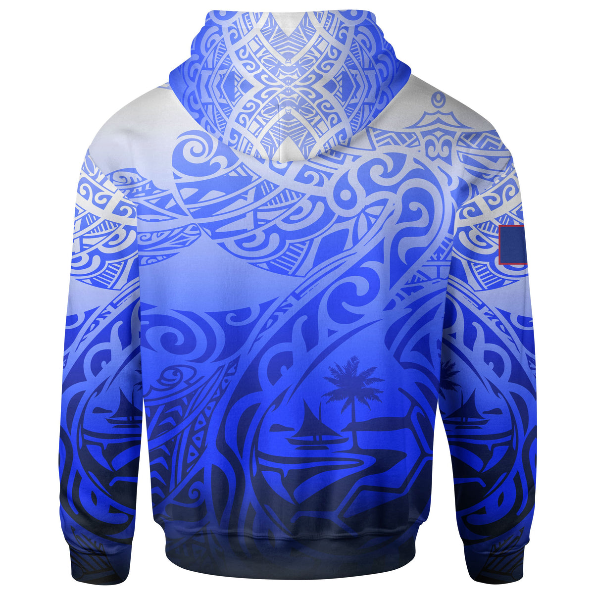 Guam Polynesian Zip up Hoodie Tribal Tattoo With Seal - Polynesian Pride