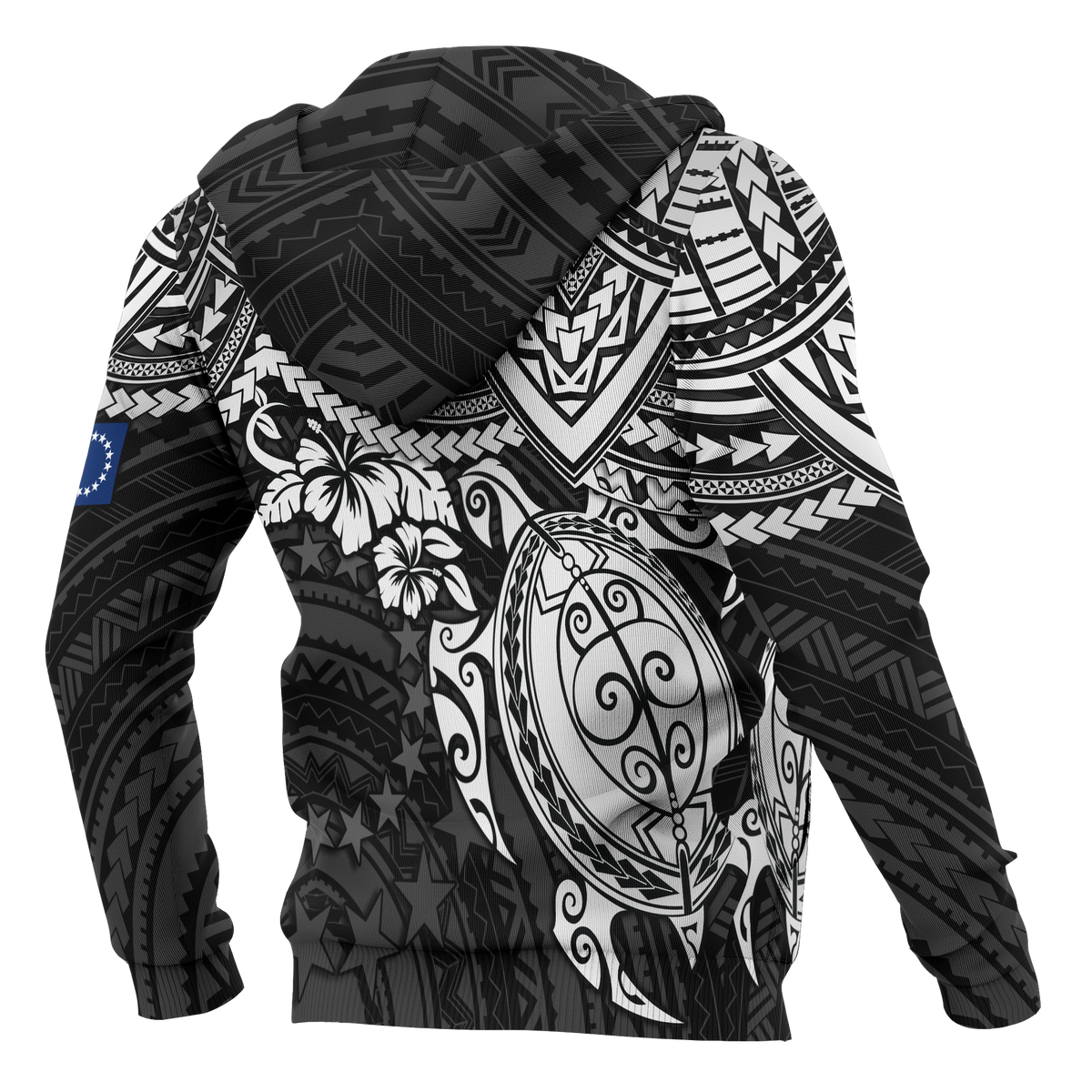 Cook Islands Polynesian Zip up Hoodie White Turtle - Polynesian Pride