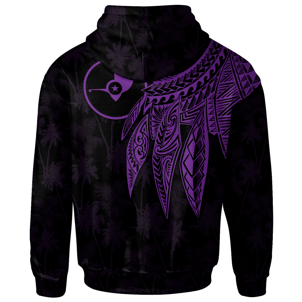 Yap Custom Hoodie Polynesian Wings (Purple) - Polynesian Pride