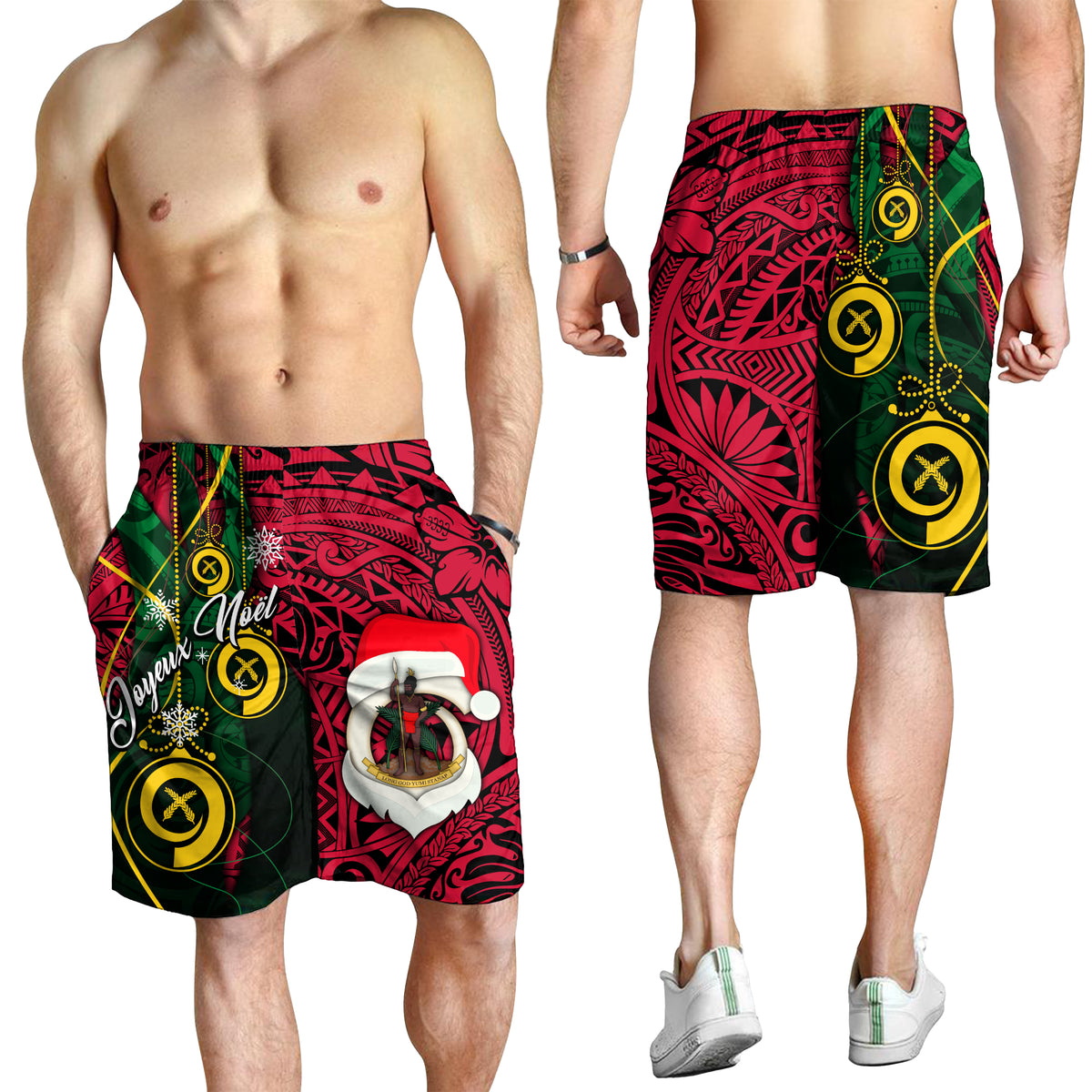 Vanuatu Christmas - Joyeux Nol Santas God Yumi Men Short - LT2 - Polynesian Pride