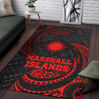 Marshall Islands Polynesian Area Rug - Red Tribal Wave - Polynesian Pride