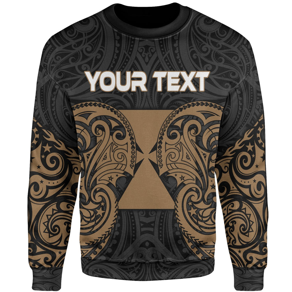 Wallis and Futuna Polynesian Custom Personalised Sweater - Spirit Style Gold Unisex Gold - Polynesian Pride