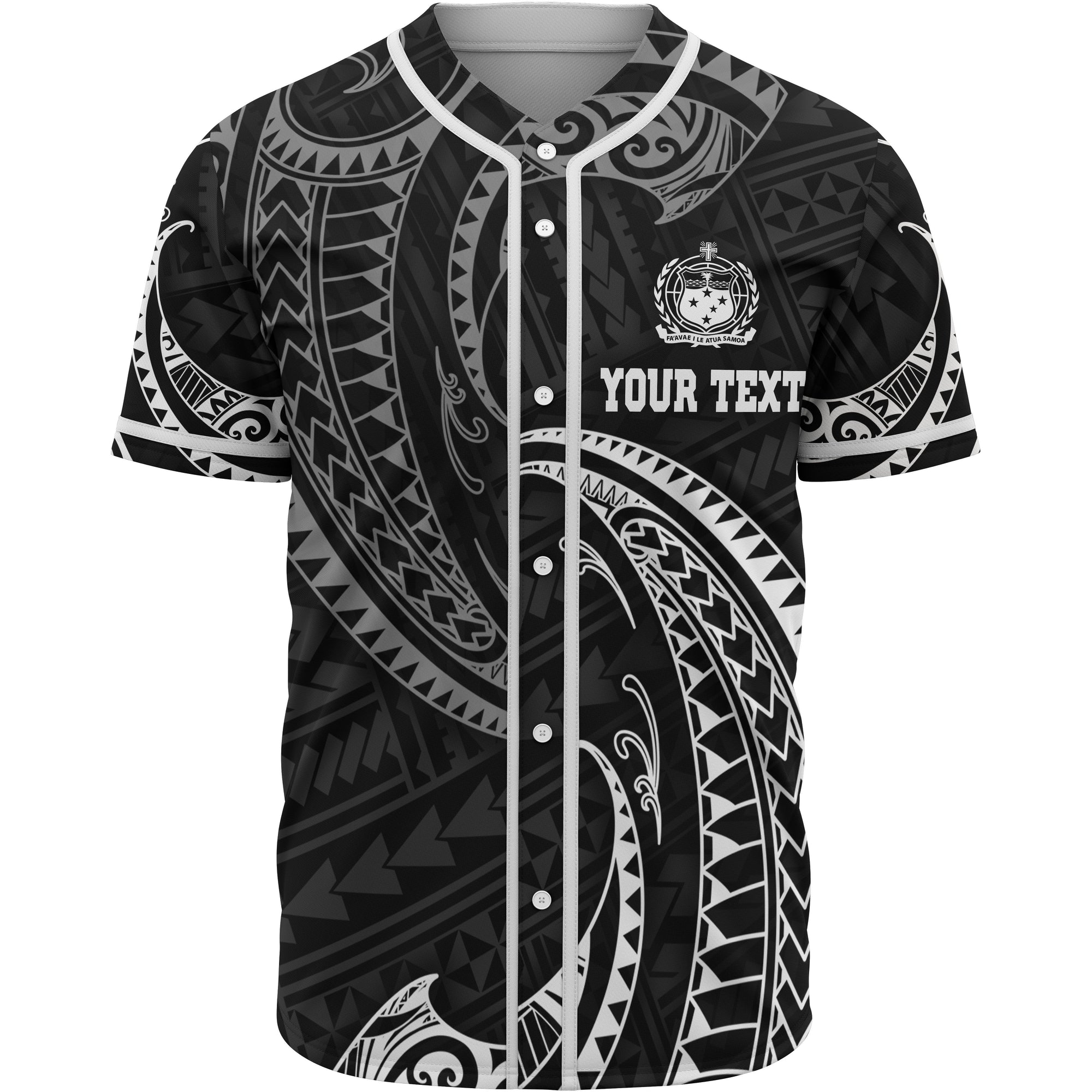 Samoa Polynesian Custom Personalised Baseball Shirt - White Tribal Wave Unisex White - Polynesian Pride