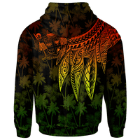 Fiji Custom Zip up Hoodie Polynesian Wings (Reggae) - Polynesian Pride
