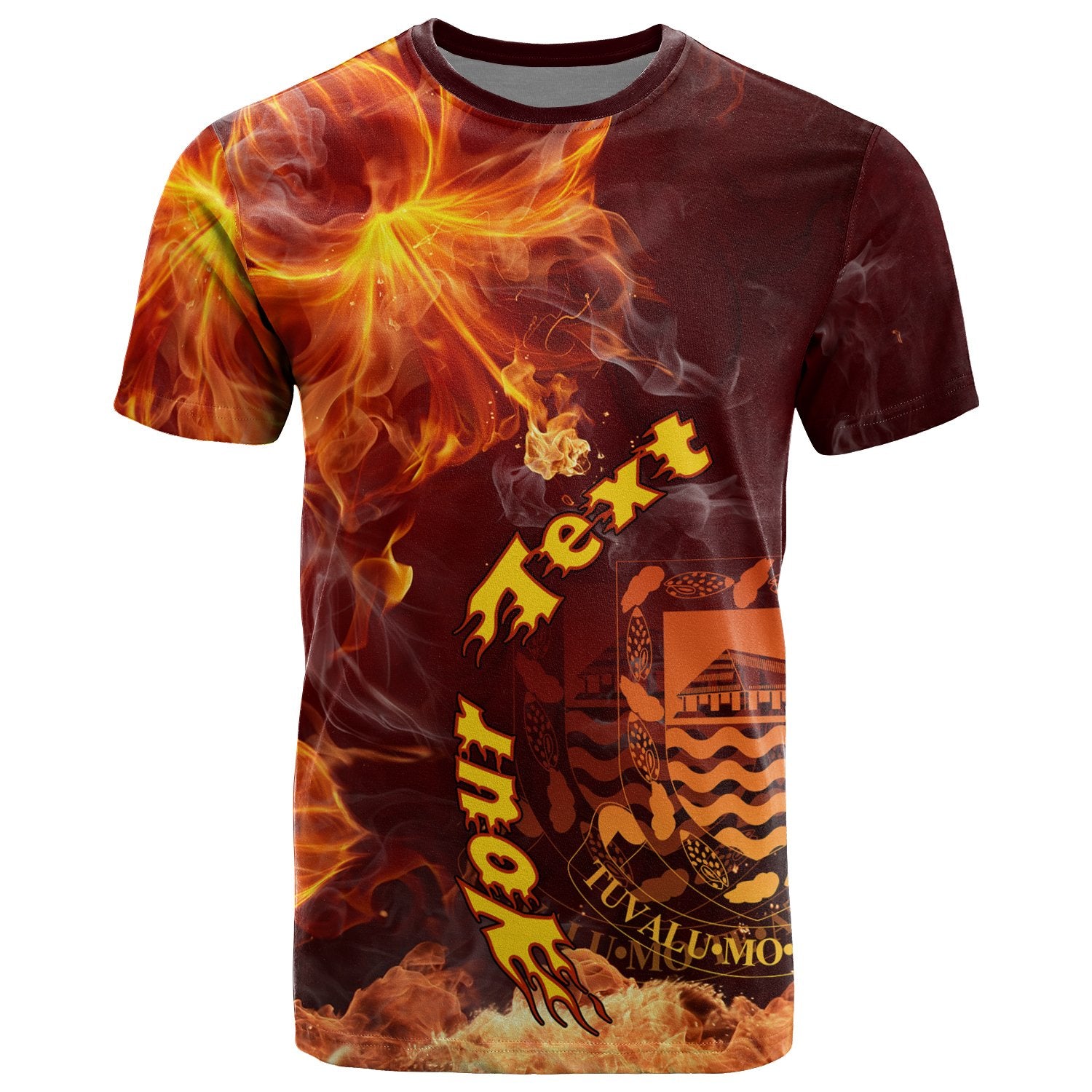 Tuvalu Polynesian Custom T Shirt Fire Hibiscus Unisex Red - Polynesian Pride