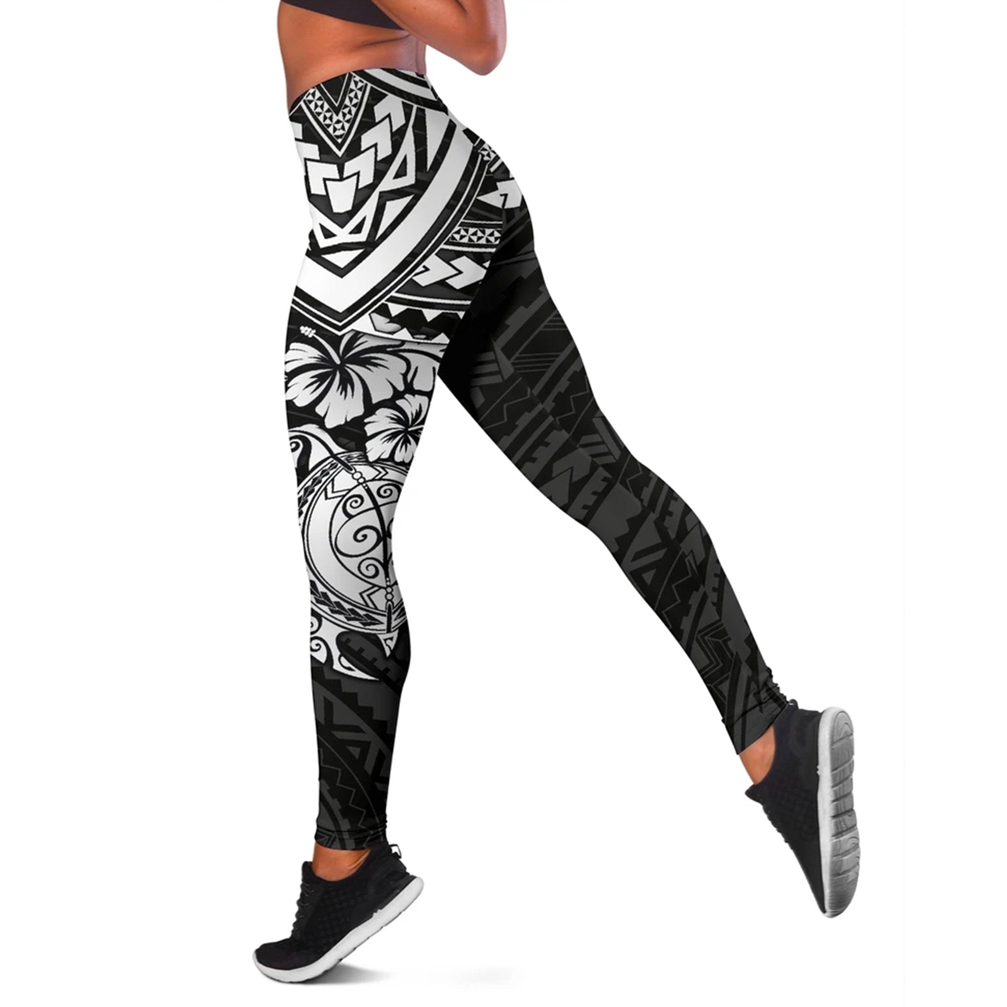 Marshall Islands Polynesian Leggings (Women) - White Turtle White - Polynesian Pride