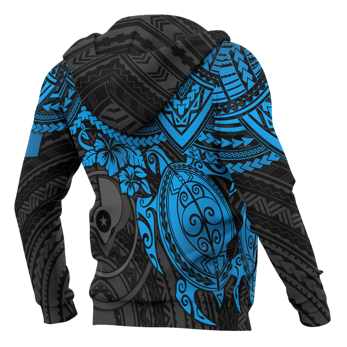 Yap Polynesian Hoodie Blue Turtle - Polynesian Pride