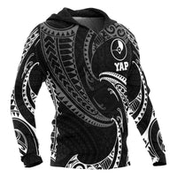 Yap Micronesia ll Over Hoodie White Tribal Wave - Polynesian Pride