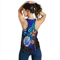 Northern Mariana Islands Custom Personalised Woman's Racerback Tank - Vintage Tribal Mountain - Polynesian Pride