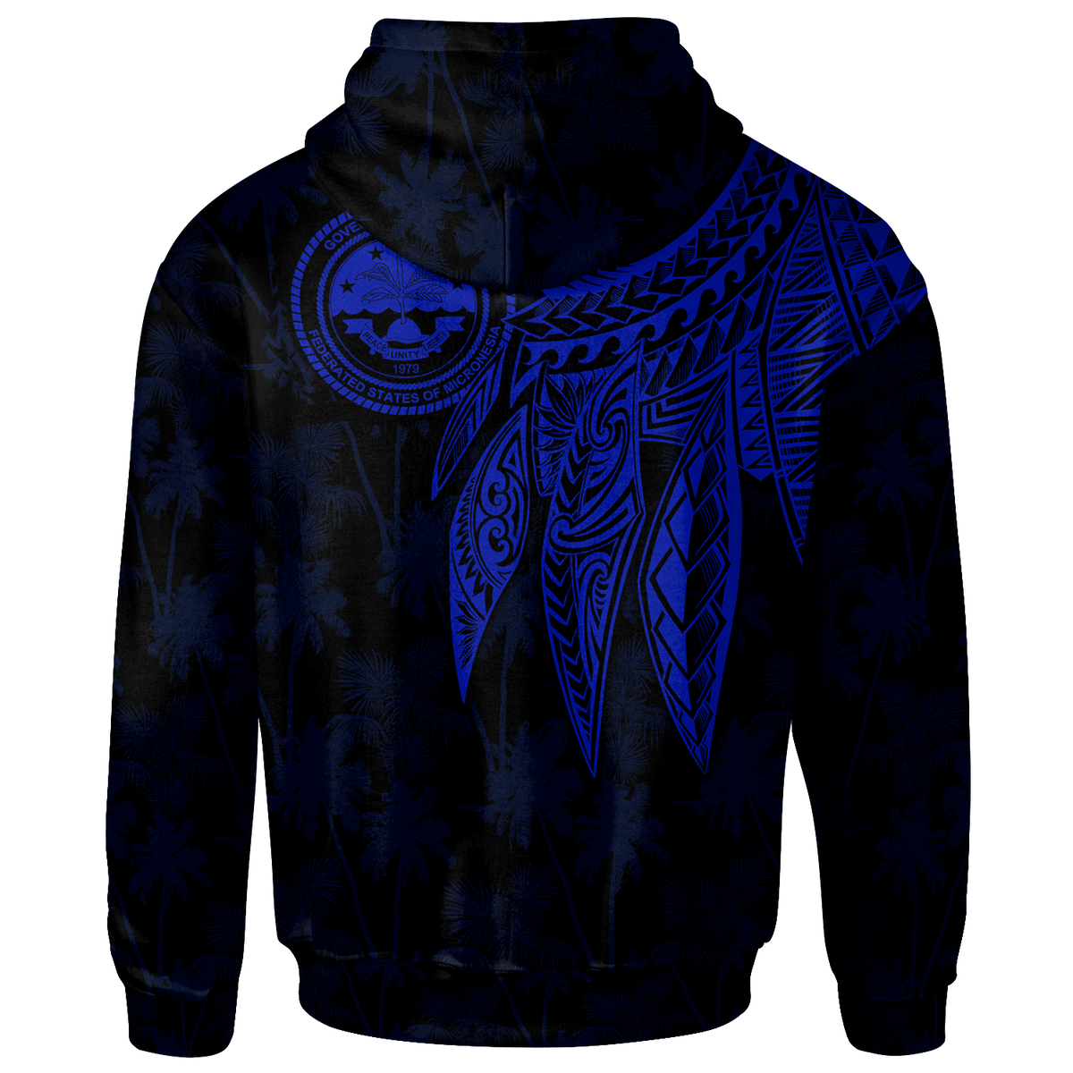 Federated States of Micronesia Hoodie Polynesian Wings (Blue) - Polynesian Pride