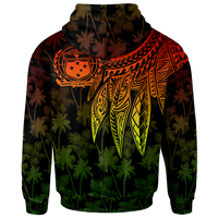 Samoa Custom Zip up Hoodie Polynesian Wings (Reggae) - Polynesian Pride