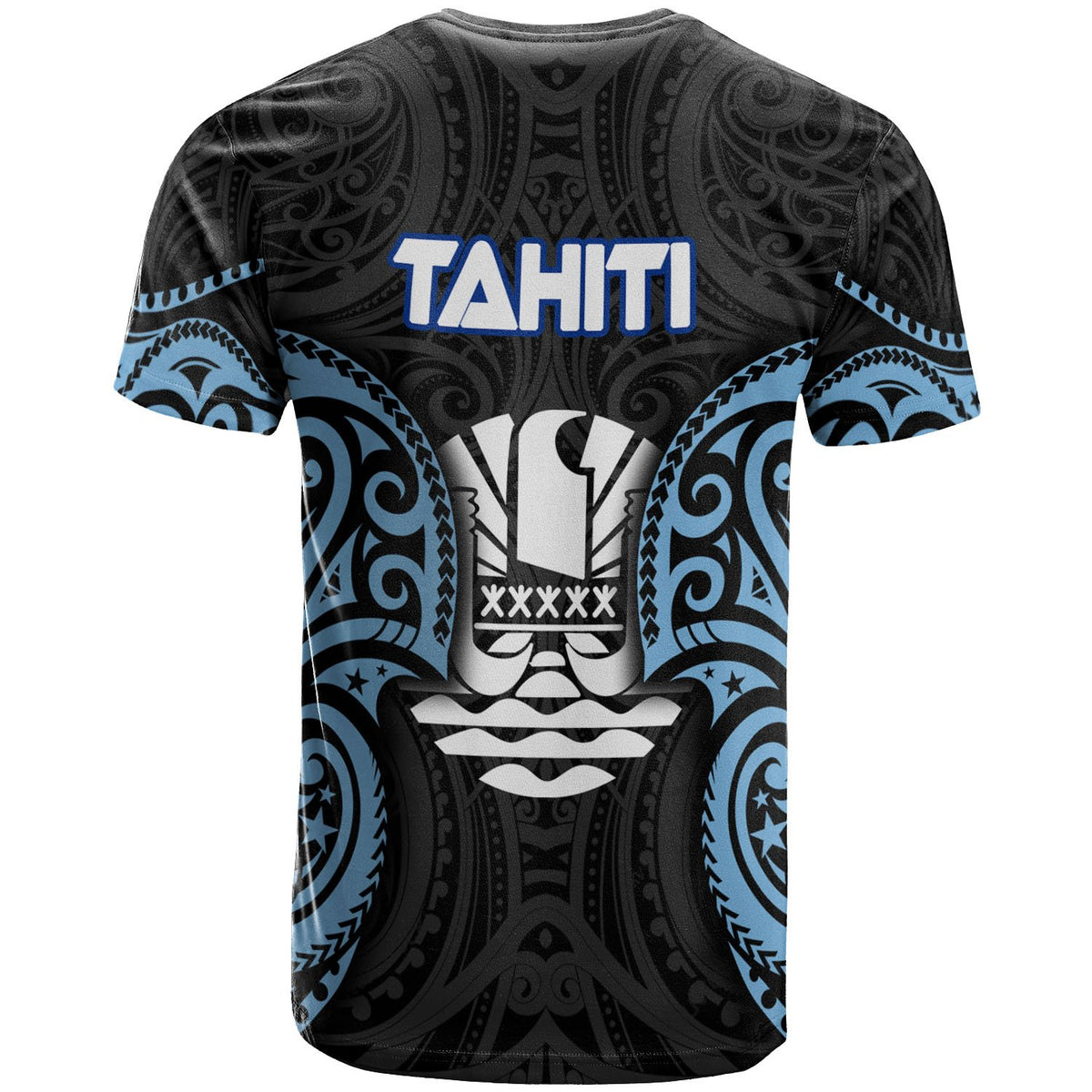 Tahiti Polynesian Custom T Shirt Tahiti Spirit Blue - Polynesian Pride