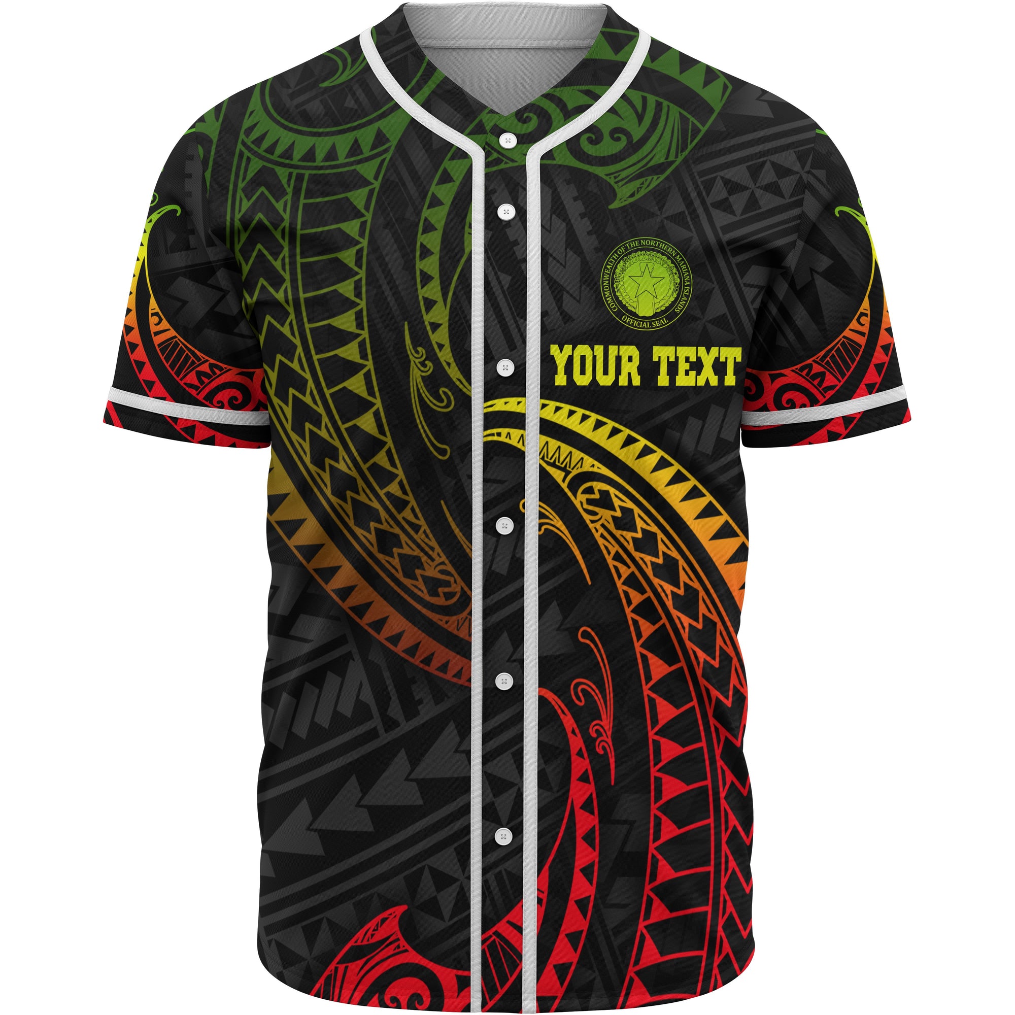 Northern Mariana Islands Polynesian Custom Personalised Baseball Shirt - Reggae Tribal Wave Unisex Reggae - Polynesian Pride