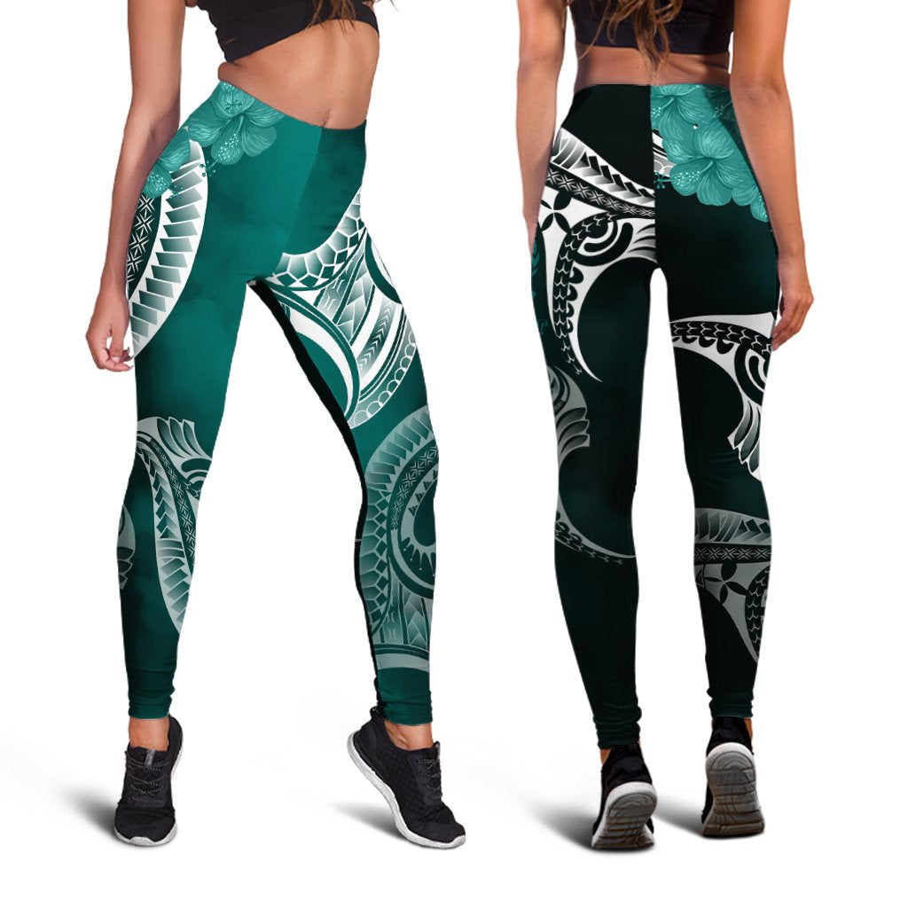 Samoa Custom Personalised Legging - Samoa Seal Wave Style (Green) Green - Polynesian Pride