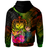 Samoa Polynesian Custom Hoodie Hibiscus and Banana Leaves - Polynesian Pride