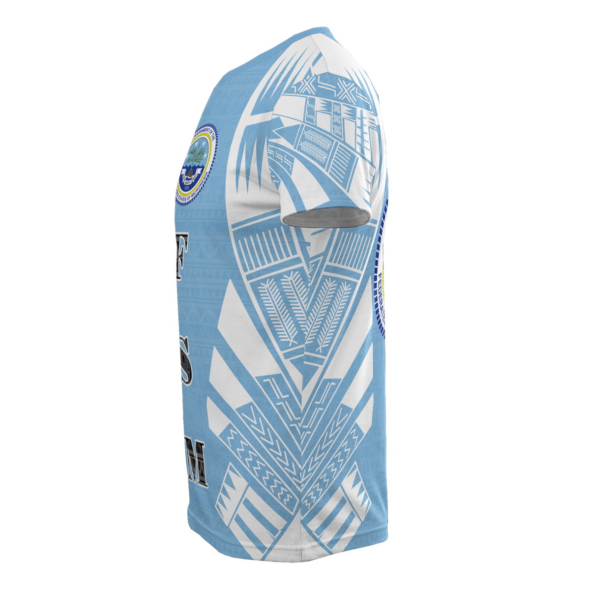 Federated States of Micronesia T Shirt F S M Seal Polynesian Tattoo Light Blue Style - Polynesian Pride
