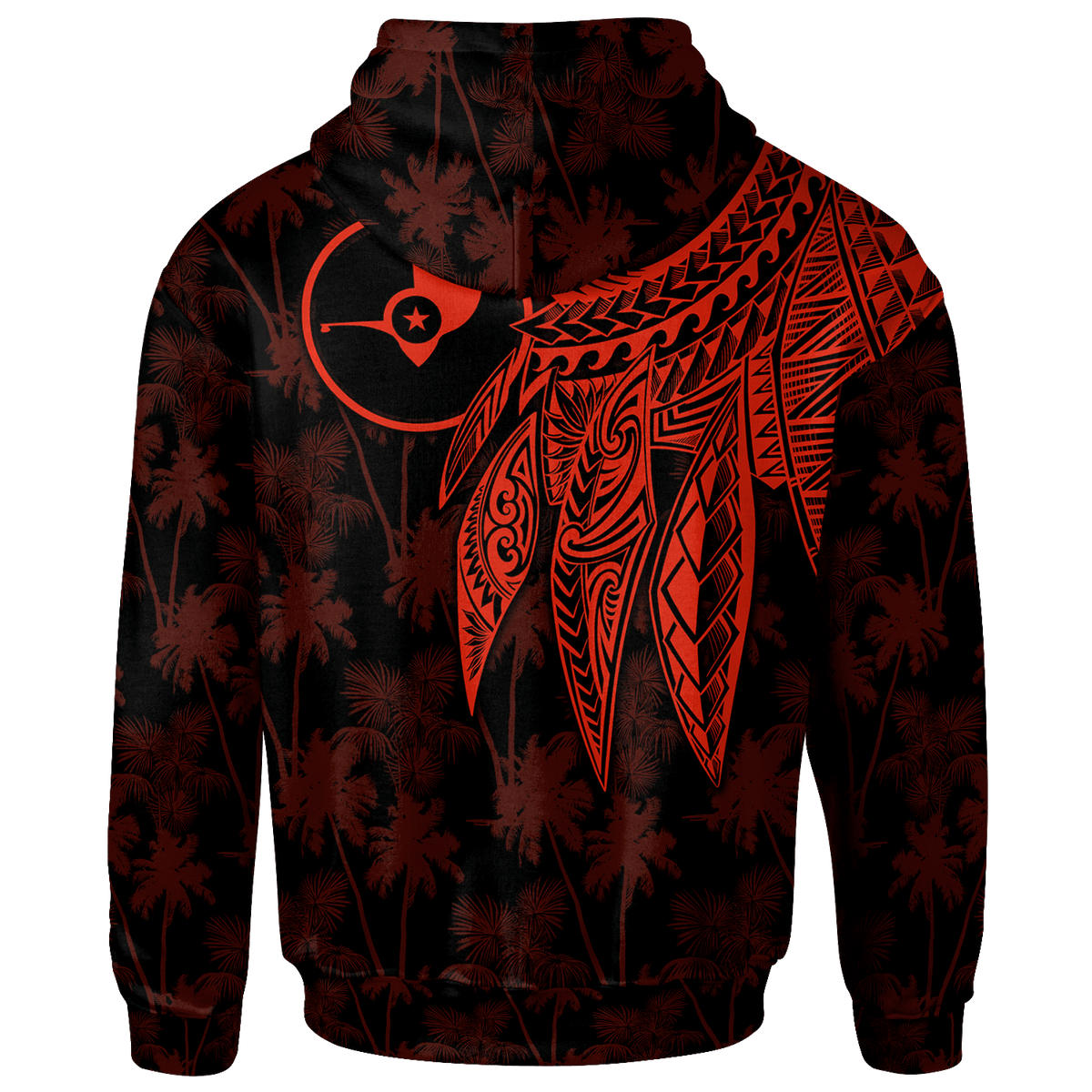 Yap Custom Hoodie Polynesian Wings (Red) - Polynesian Pride