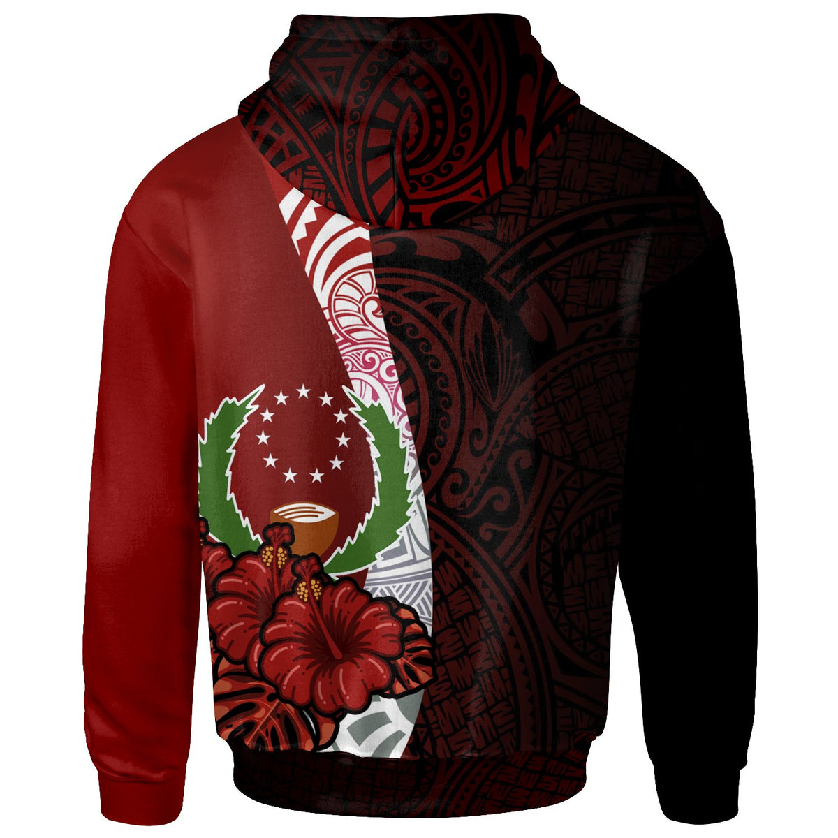 Pohnpei Micronesia Custom Zip up Hoodie Coat of Arm With Hibiscus - Polynesian Pride