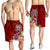 Samoa Men's Shorts - Turtle Plumeria (Red) - Polynesian Pride