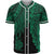 New Caledonia Polynesian Custom Personalised Baseball Shirt - Tribal Wave Tattoo Green Unisex Green - Polynesian Pride