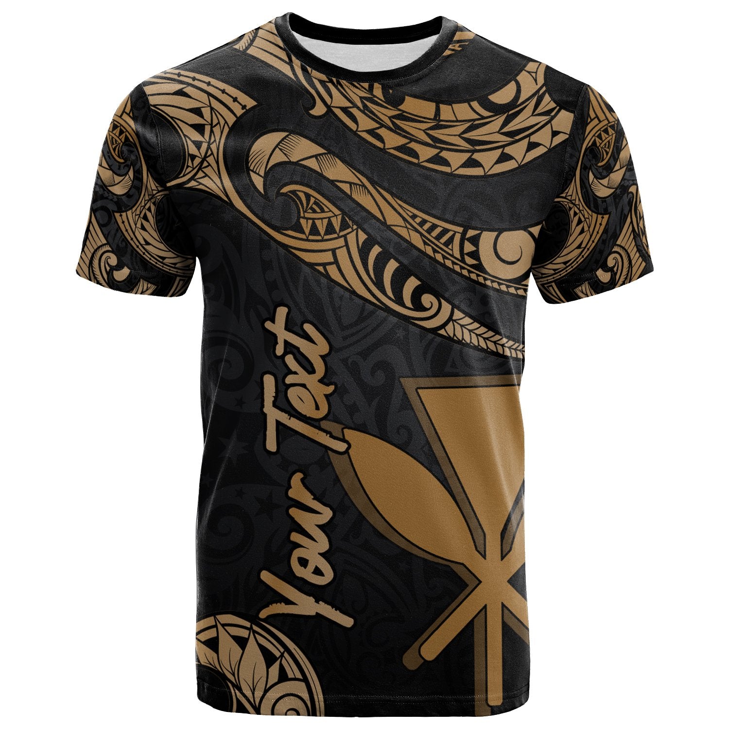 Hawaii Kanaka Maoli Polynesian Custom T Shirt Polynesian Tattoo Gold Version Unisex Art - Polynesian Pride